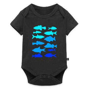Pêcheur carpe brochet - Body à manches courtes Premium Bébé - noir - Devant