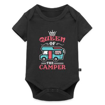 Womo Camper Queen Wohnmobil Camping - Body à manches courtes Premium Bébé - noir - Devant