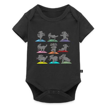 Yoga Pose Sport Elephant Funny Humorous Gift - Baby Premium short-sleeve bodysuit - black - Front