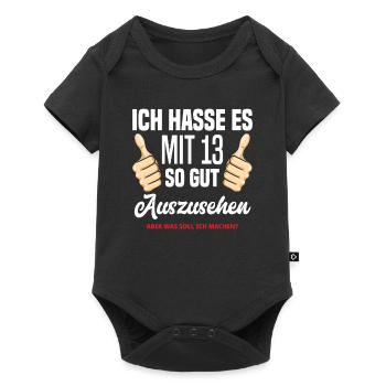 13. Geburtstag Geburtstagsshirt Geschenk - Baby Premium Kurzarmbody - Schwarz - Vorne