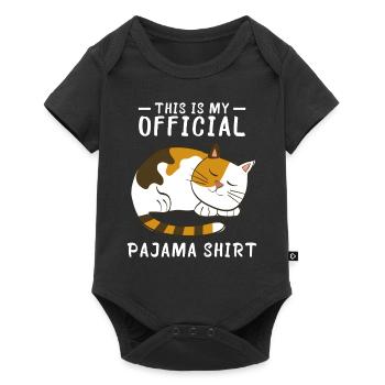 Cat Sleep Shirt Pajamas - Baby Premium short-sleeve bodysuit - black - Front
