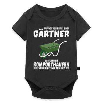 Gärtner Garten Gartenarbeit Spruch lustig - Baby Premium Kurzarmbody - Schwarz - Vorne