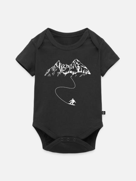 berg snowbord fahren - Baby Premium Kurzarmbody - Schwarz