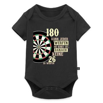 180 kann jeder werfen Dartscheibe Teamplayer Dart - Baby Premium Kurzarmbody - Schwarz - Vorne
