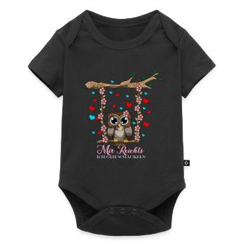 Owl Lovers Me Handed I Go Swinging Owl - Baby Premium short-sleeve bodysuit - black - Front