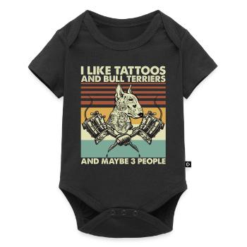 I Like Tattoos Bull Terriers And Maybe 3 People - Baby Premium short-sleeve bodysuit - black - Front
