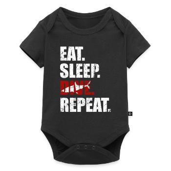 Eat sleep dive repeat divers dive - Baby Premium short-sleeve bodysuit - black - Front