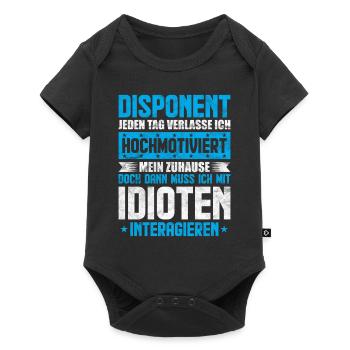 Lustige Disponent Sprüche Geschenk - Baby Premium Kurzarmbody - Schwarz - Vorne