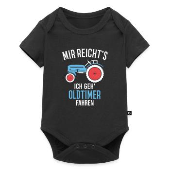 Trecker Oldtimer Landwirt Geschenkidee - Baby Premium Kurzarmbody - Schwarz - Vorne