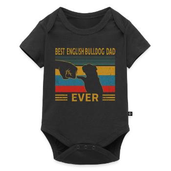 Meilleur Bulldog Dad Ever Bouledogue anglais - Body à manches courtes Premium Bébé - noir - Devant