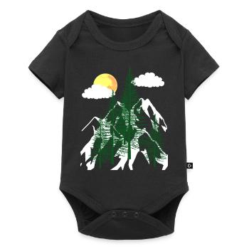 Wilderness Forest Trees Fir Trees Nature Mountains Mountains - Baby Premium short-sleeve bodysuit - black - Front