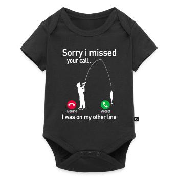 Désolé i missed your call i was on the other line - Body à manches courtes Premium Bébé - noir - Devant