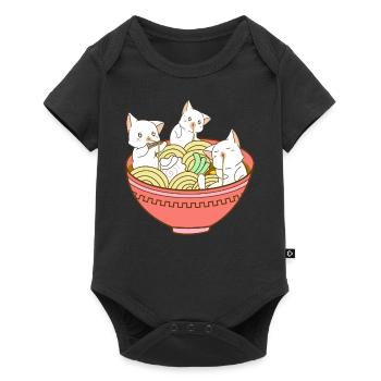 Kawaii Anime Cat Japanese Ramen Noodles - Cute - Body à manches courtes Premium Bébé - noir - Devant