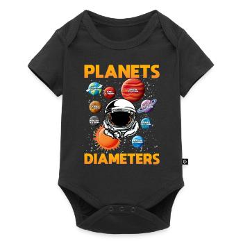 Durchmesser Von Planeten, Solarsystem, Planet - Baby Premium Kurzarmbody - Schwarz - Vorne