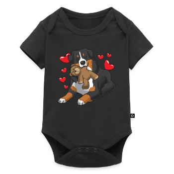 Berner Sennenhund avec des cœurs - Body à manches courtes Premium Bébé - noir - Devant