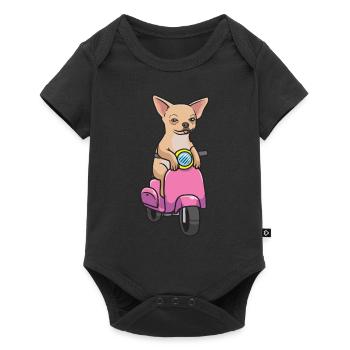 Chihuahua on motorcycle - Baby Premium short-sleeve bodysuit - black - Front