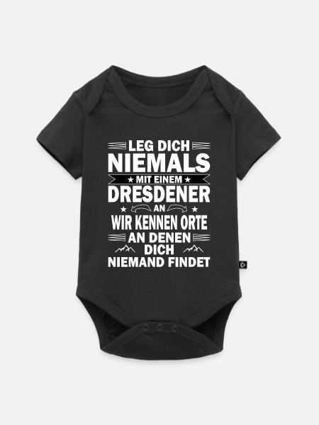 Dresden Dresdener Sachsen Spruch - Baby Premium Kurzarmbody - Schwarz