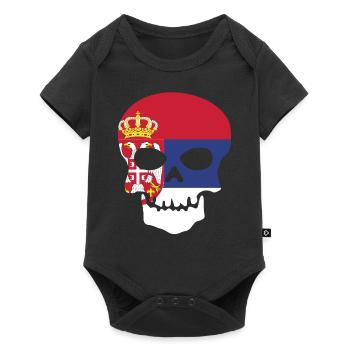Serbia Skull - Serbia - Baby Premium short-sleeve bodysuit - black - Front