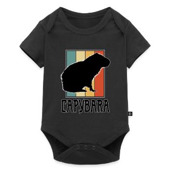 Cochon d’eau Capybara Rongeur Capibara Amant - Body à manches courtes Premium Bébé - noir - Devant
