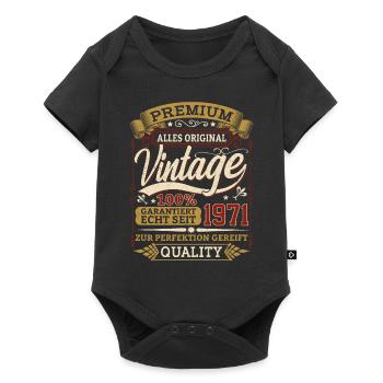 50 ans de t-shirt d’anniversaire pour né en 1971 - Body à manches courtes Premium Bébé - noir - Devant