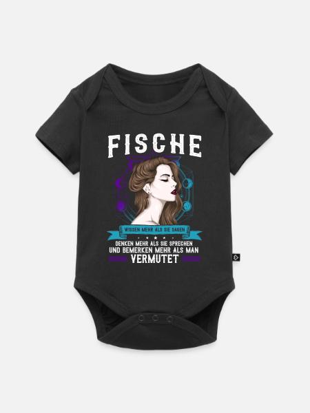 Pisces Tierkreiszeichen, Fische - Baby Premium Kurzarmbody - Schwarz