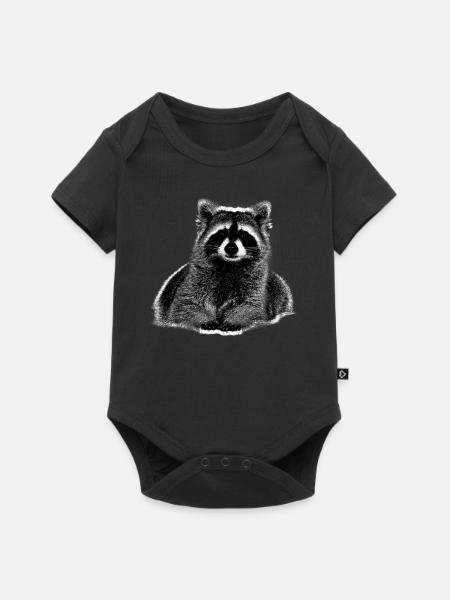 Waschbär - Baby Premium Kurzarmbody - Schwarz