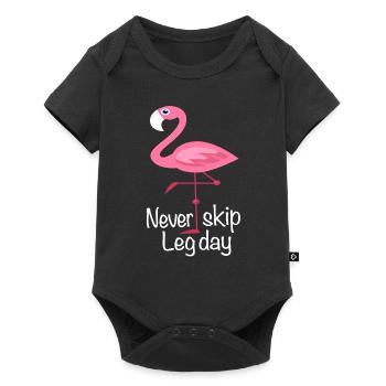 Fitness Flamingo Leg Day Sort Gym musculation - Body à manches courtes Premium Bébé - noir - Devant