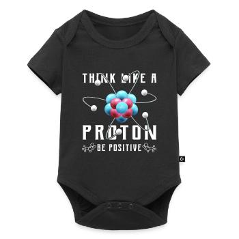 Think like a proton be positive Design for a nerd - Body à manches courtes Premium Bébé - noir - Devant