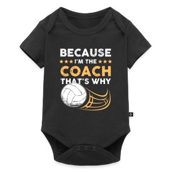 coach coach volleyball - Body à manches courtes Premium Bébé - noir - Devant