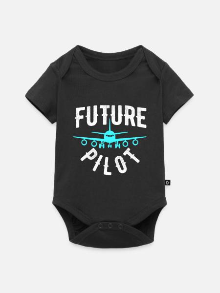 Flight School Airplane Airplane Future Pilot - Premium kortermet body for barn - svart