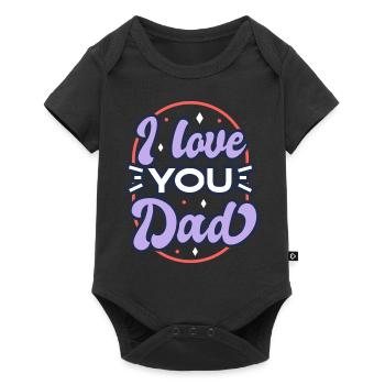 I love you dad cadeau cadeau de la fête des pères Cadeau de la fête des pères - Body à manches courtes Premium Bébé - noir - Devant