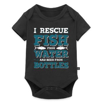 pêche pêche pêche - Body à manches courtes Premium Bébé - noir - Devant