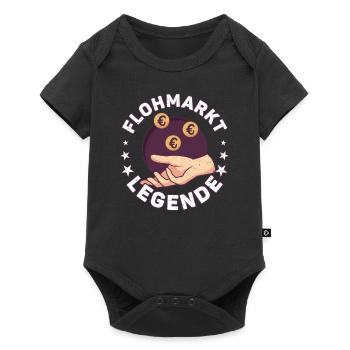 Flohmarkt Trödelmarkt Basar Trödler Geschenk - Baby Premium Kurzarmbody - Schwarz - Vorne