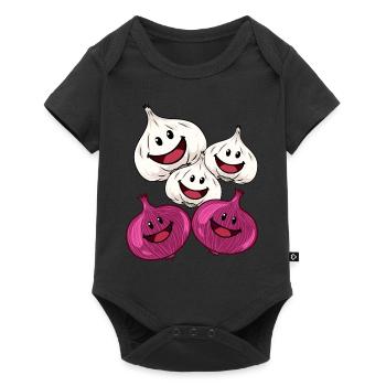 cheerful garlic onion vegetables cook healthy - Baby Premium short-sleeve bodysuit - black - Front