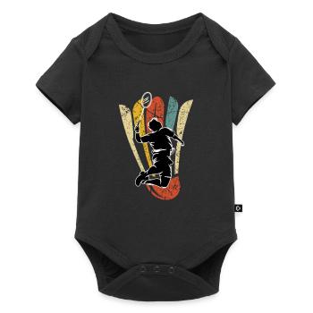 Federball Badminton Schläger Badmintonspieler - Body à manches courtes Premium Bébé - noir - Devant