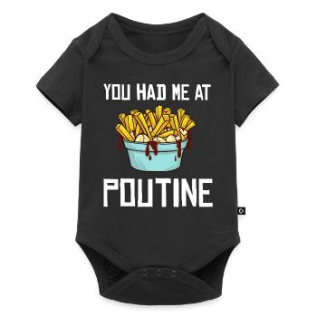 Poutine Frites Canada Recette de nourriture - Body à manches courtes Premium Bébé - noir - Devant