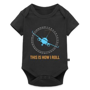 This Is How I Roll Airplane - Baby Premium Kurzarmbody - Schwarz - Vorne