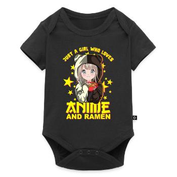 Kawaii Neko Ramen Lover - Japanese Noodles Anime - Baby Premium short-sleeve bodysuit - black - Front