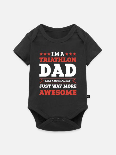 Triathlon dad papa - Baby Premium Kurzarmbody - Schwarz