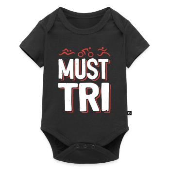 spruch Triathlon triathlete - Baby Premium short-sleeve bodysuit - black - Front
