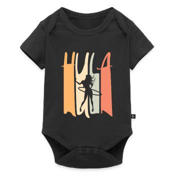Damen Hulahoop Training Hula Hupp Sport Huller - Baby Premium Kurzarmbody - Schwarz - Vorne