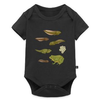 Grenouille animal feuillus Amphibie Quak - Body à manches courtes Premium Bébé - noir - Devant