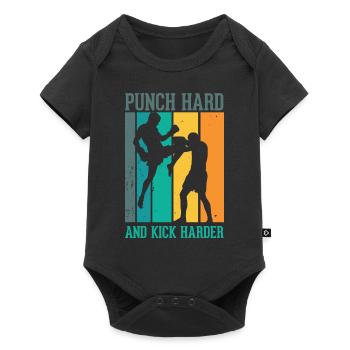 Kickboxen Kickboxer Boxen Kampfsport - Baby Premium Kurzarmbody - Schwarz - Vorne