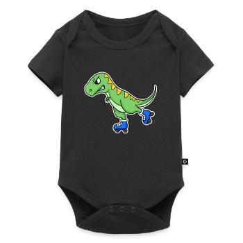 Inline Skating Dinosaur - Baby Premium short-sleeve bodysuit - black - Front
