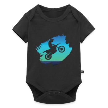 Motocross-Dirtbike - Baby Premium Kurzarmbody - Schwarz - Vorne