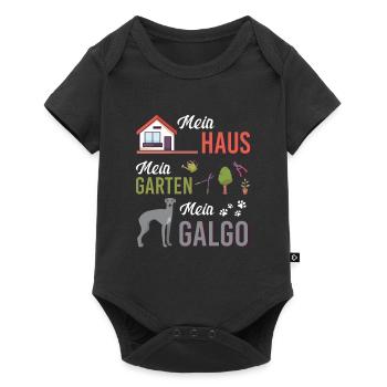 Galgo Garten Hobbygärtner Eigenheim Geschenkidee - Baby Premium Kurzarmbody - Schwarz - Vorne