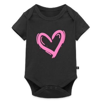 Heart Design Love Pink - Baby Premium short-sleeve bodysuit - black - Front