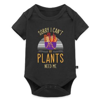 Plant, Plant Plants, Efeutute, - Baby Premium short-sleeve bodysuit - black - Front