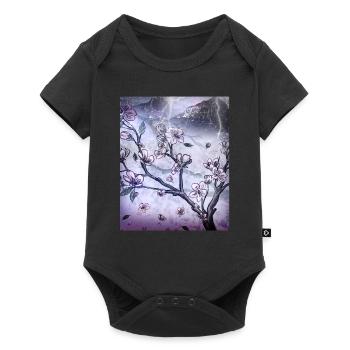 Japanische Kunst Kirschblütenbaum Regen und Donner - Baby Premium Kurzarmbody - Schwarz - Vorne