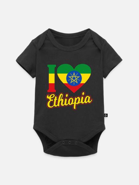 Äthiopien - Baby Premium Kurzarmbody - Schwarz